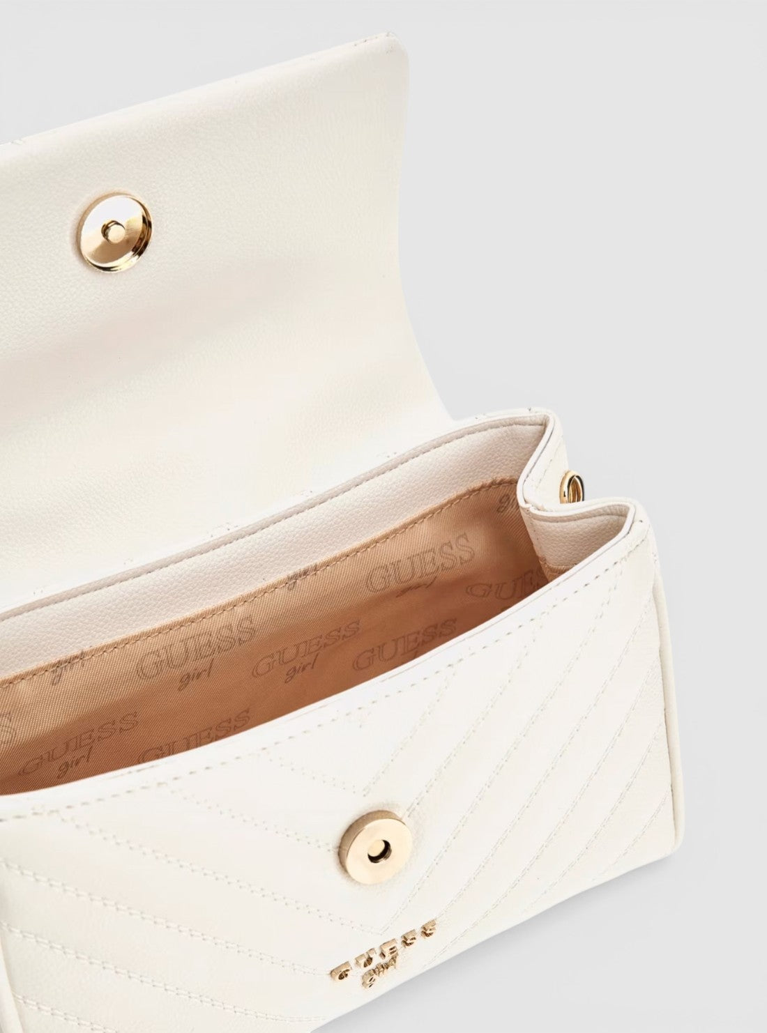 GUESS Kids White Fancy Combo Crossbody Flap Bag J4YZ45WFZL0 Inside View