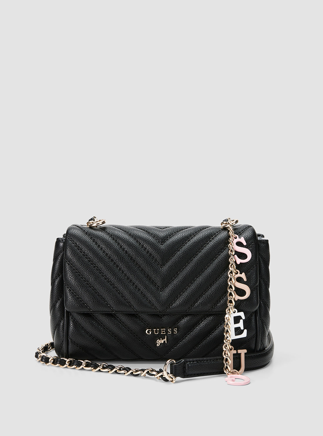 GUESS Accessories Black Combo Maddie Girlfriend Crossbody Bag J4YZ45WFZL0 Front View
