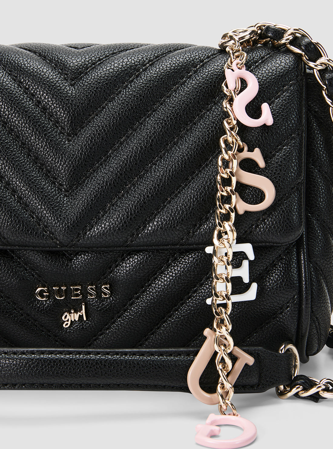 GUESS Accessories Black Combo Maddie Girlfriend Crossbody Bag J4YZ45WFZL0 Detail View