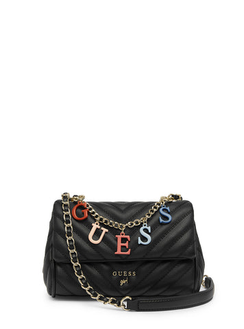 GUESS Kids Black Maddie Girlfriend Crossbody Bag J4YZ45WFZL0 Front View