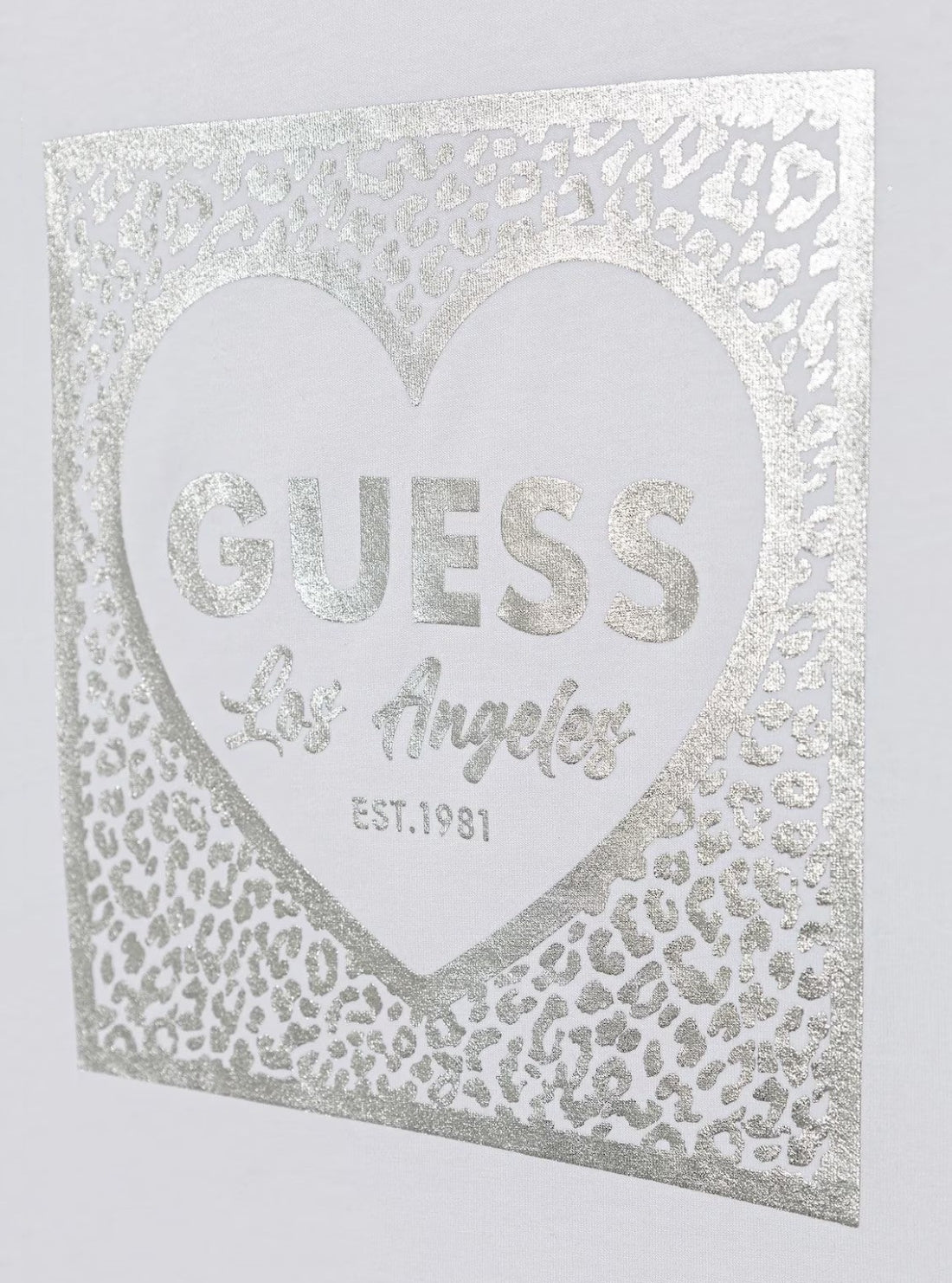 GUESS Kids White Heart Logo T-Shirt J5BI00J1314 Detail View