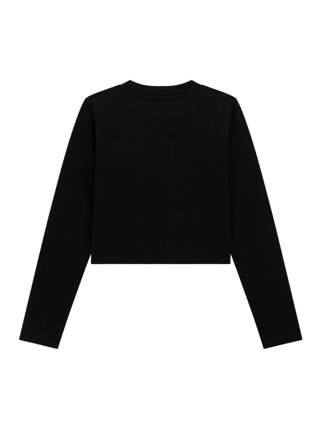 GUESS Kids Black Cropped Logo Long Sleeve T-Shirt J5BI40J1314 Back View