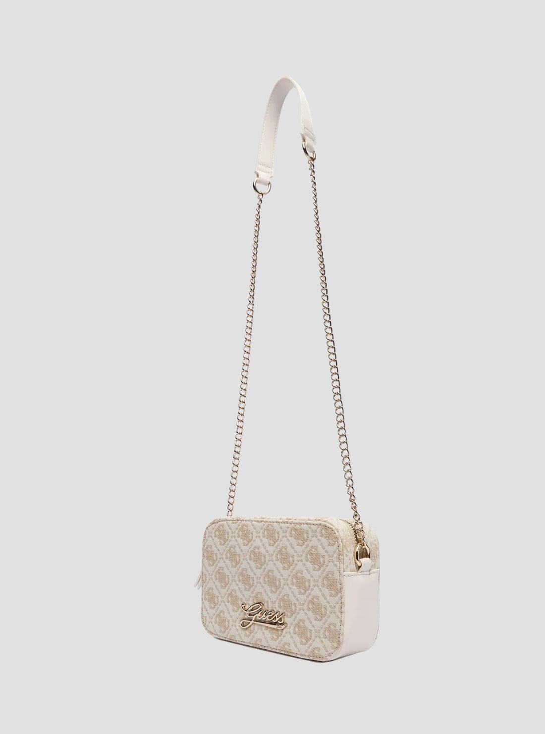 GUESS Kids Beige Logo Jacquard Camera Bag J5BZ30WFV20 Full View