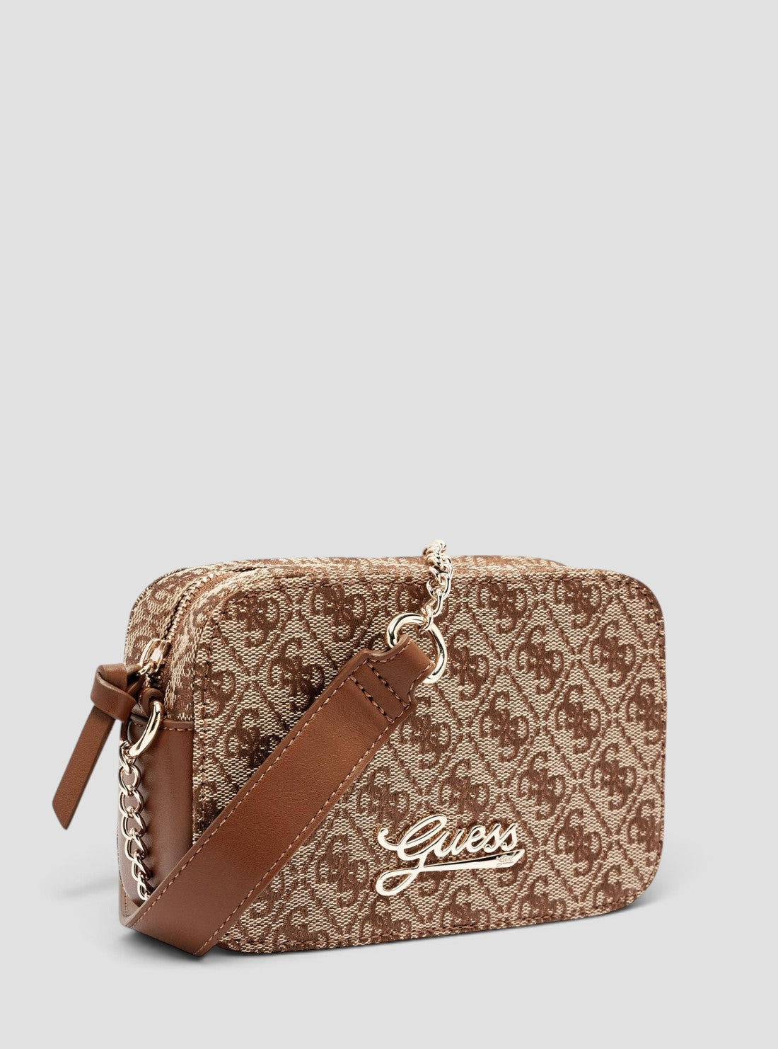 GUESS Kids Beige Blanco Logo Jacquard Camera Bag J5BZ30WFV20 Side View