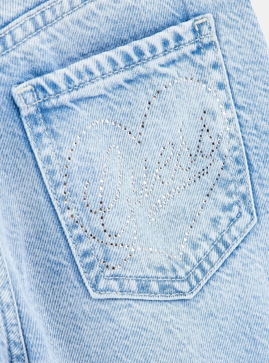 GUESS Kids Eco Tencel Denim Cargo Pants in Medium Wash (7-16) Detail View