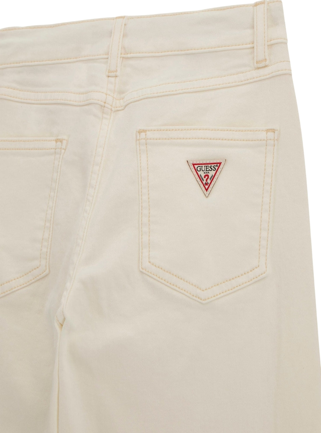GUESS Kids Beige Stretch Bull Denim 90s Fit Pants (7-16) Detail View_2