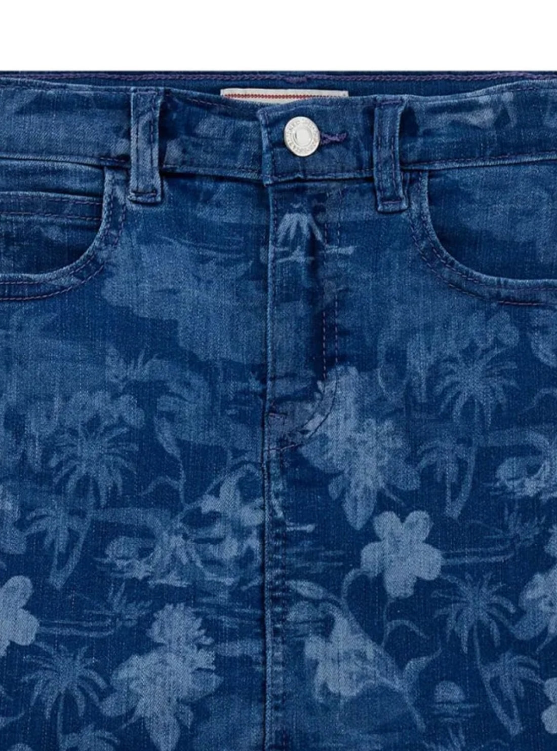 GUESS Kids Blue Stretch Denim Laser Skirt (7-16) J5GD06D52V0 Detail View