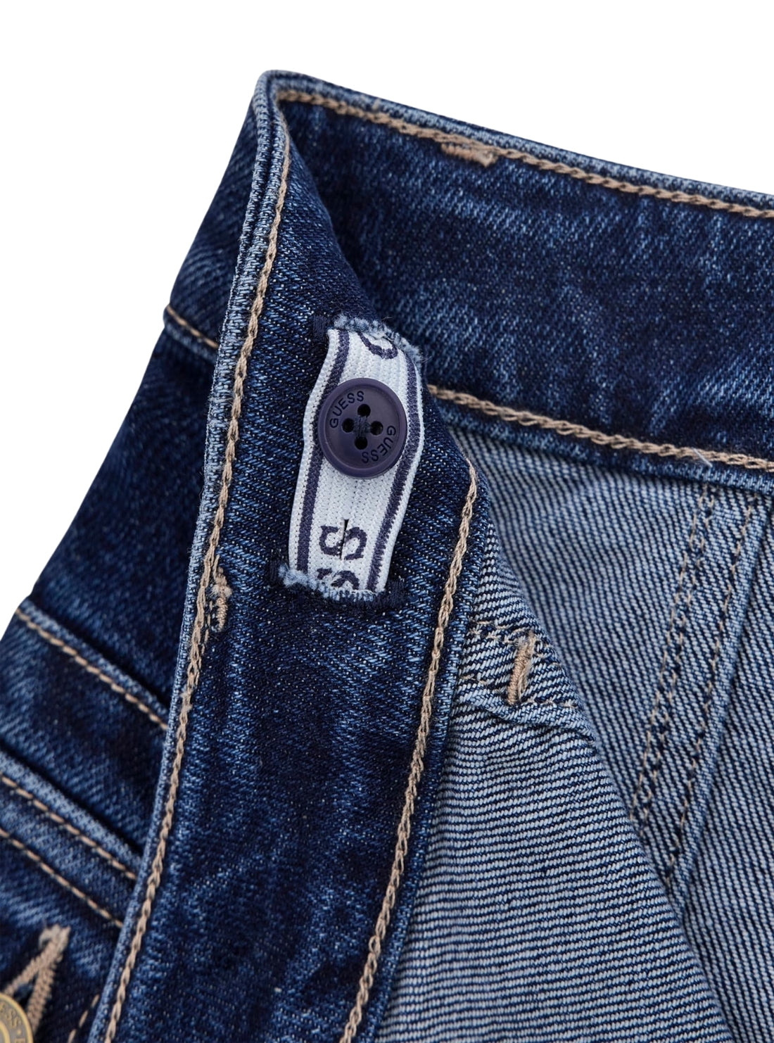 GUESS Kids Stretch Denim Mini Skirt in Indigo Wash (7-16) J5GD07D5NK0  Detail View