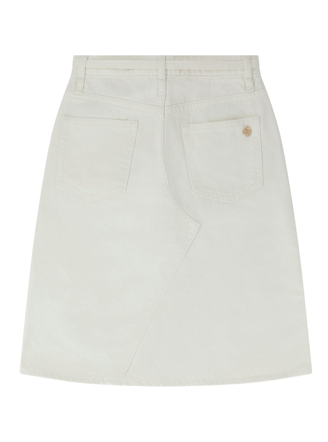 GUESS Kids White Rigid Bull Denim Midi Skirt (7-16) J5GD11WH6L0 Back View