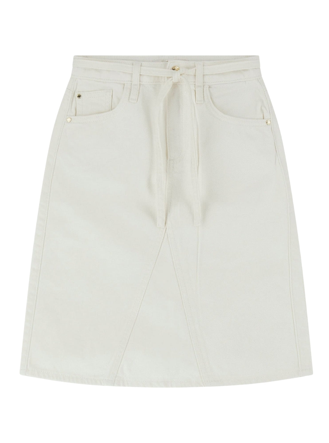 GUESS Kids White Rigid Bull Denim Midi Skirt (7-16) J5GD11WH6L0 Front View