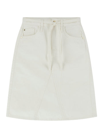 GUESS Kids White Rigid Bull Denim Midi Skirt (7-16) J5GD11WH6L0 Front View
