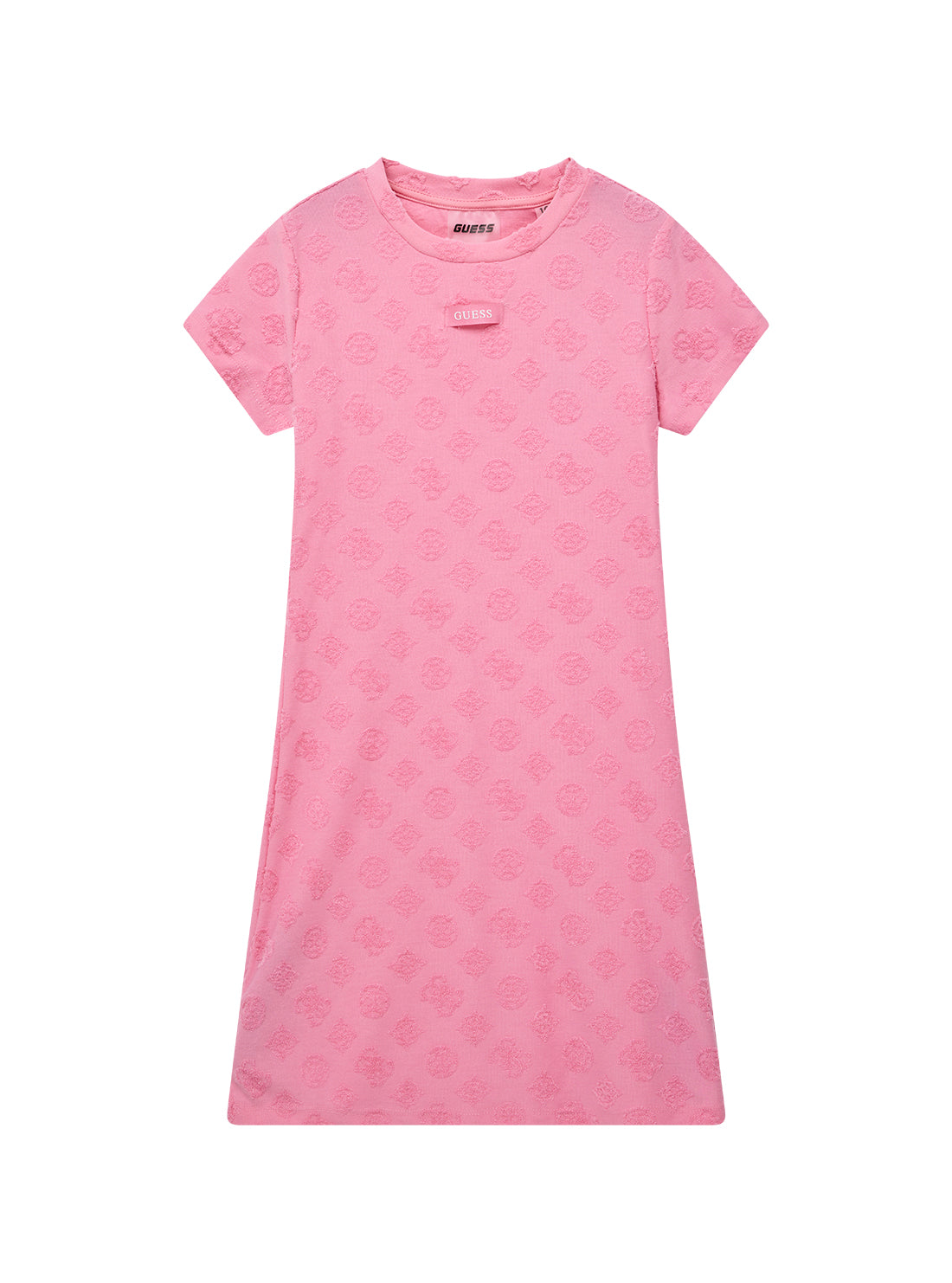 GUESS Kids Pink Logo Mini Me Dress (4-14) J5GK38KCT02 Front View