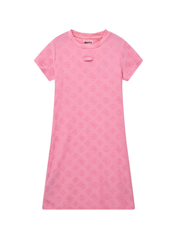 GUESS Kids Pink Logo Mini Me Dress (4-14) J5GK38KCT02 Front View