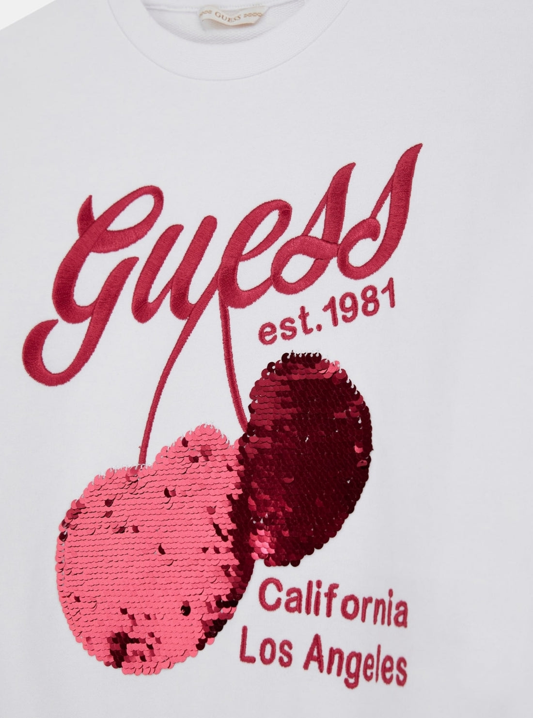 GUESS Kids White Long Sleeve Active Sweatshirt (7-16) Detail View