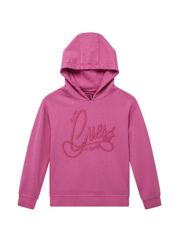 GUESS Kids Pink Hooded Oversized Active Top (7-16) J5GQ03KAD74 Front View