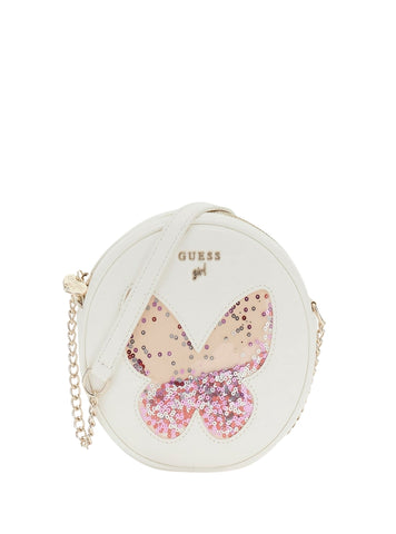 GUESS Kids White Mini Crossbody Circle Bag J5GZ19WH7G0 Front View