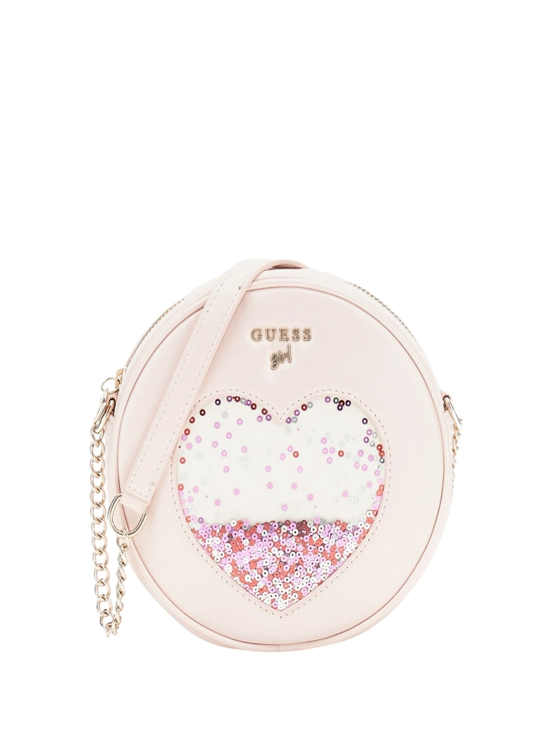 GUESS Kids Pink Mini Crossbody Circle Bag J5GZ19WH7G0 Front View