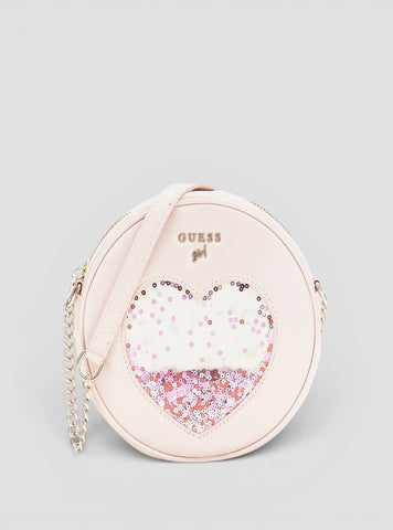 GUESS Kids Pink Mini Crossbody Circle Bag J5GZ19WH7G0 Front View