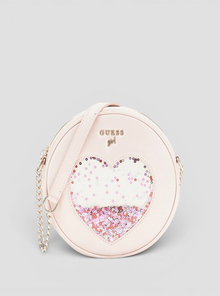 GUESS Kids Pink Mini Crossbody Circle Bag J5GZ19WH7G0 Front View