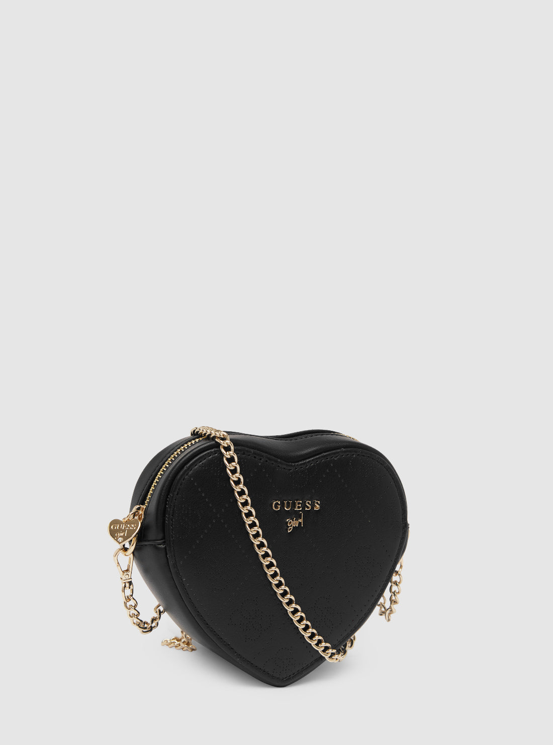 GUESS Kids Black Heart Crossbody Bag J5GZ29WGT10 Front Side View
