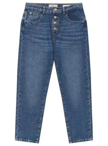 Blue Denim Rigid Mom Jeans (7-16)