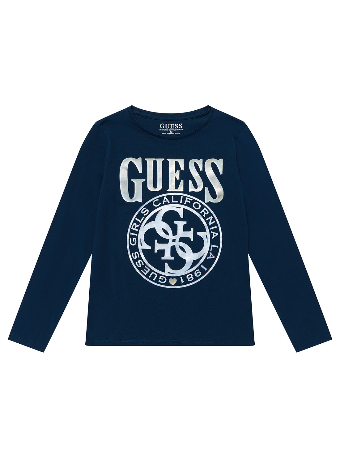 Navy Long Sleeve T-Shirt (7-16) | GUESS