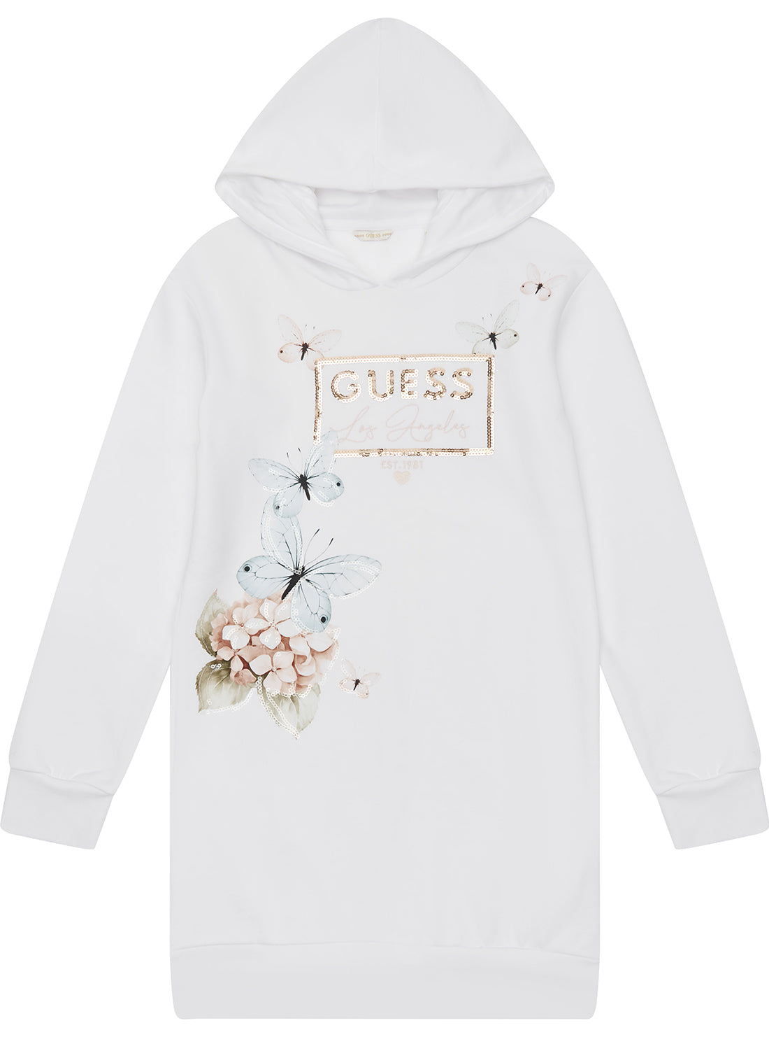 White Long Sleeved Hooded Dress (7-16)