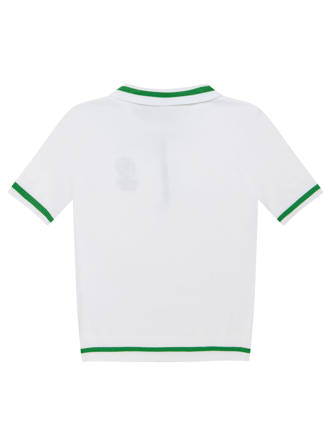 White Short Sleeve Polo Knit Sweater (7-16)