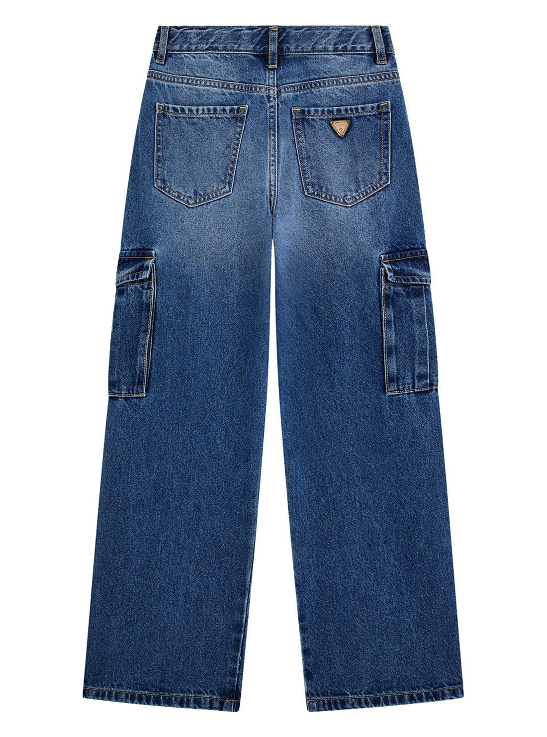 GUESS Kids Blue Rigid Denim Cargo Pants (7-16) J5YA02D5FL0 Back View
