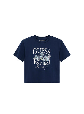 GUESS Kids Blue Midi Graphic T-Shirt (7-16) J5YI19K6YW4 Front View
