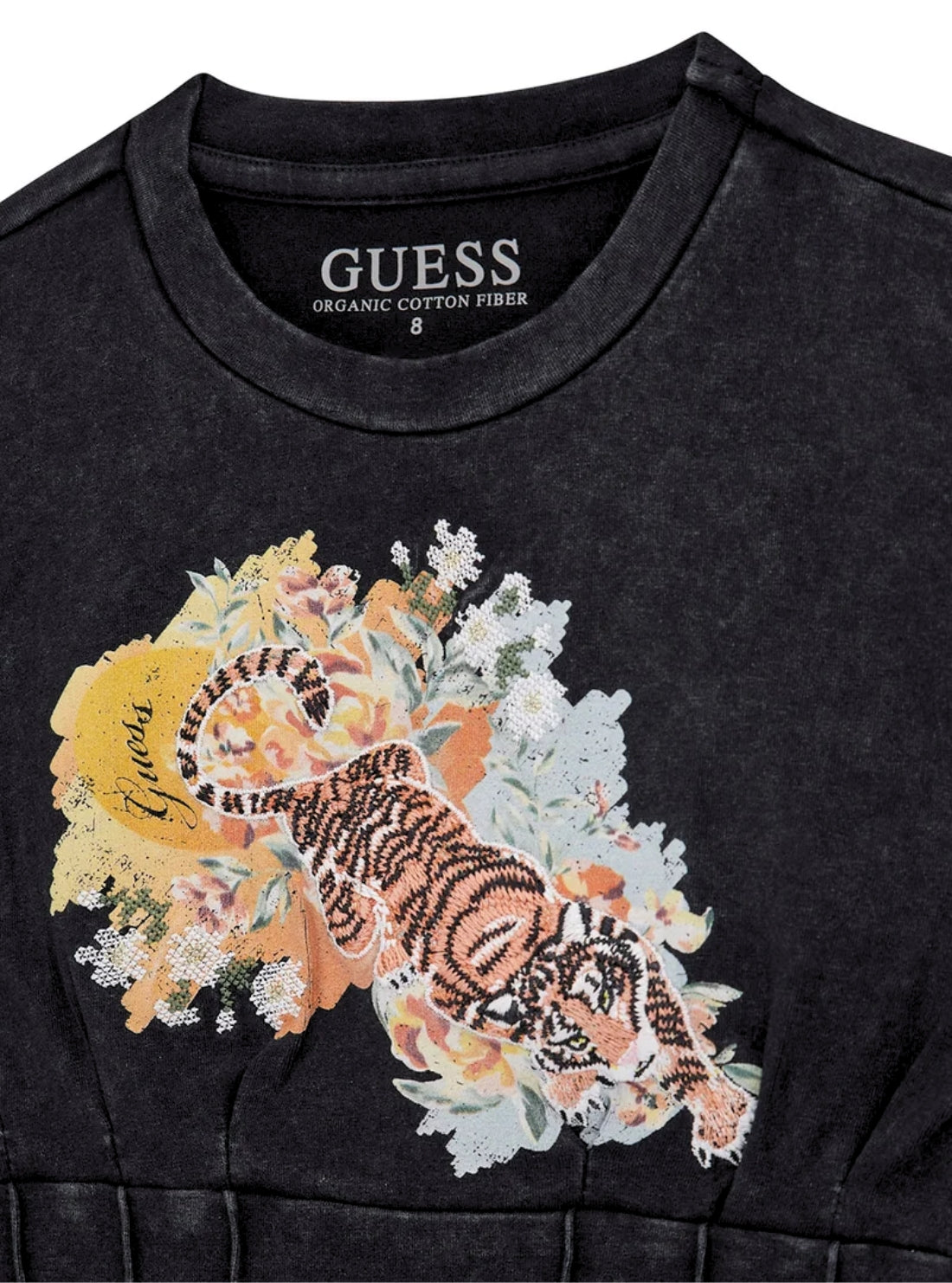 GUESS Kids Black Corset Graphic T-Shirt J5YI50K49A1 Detail View