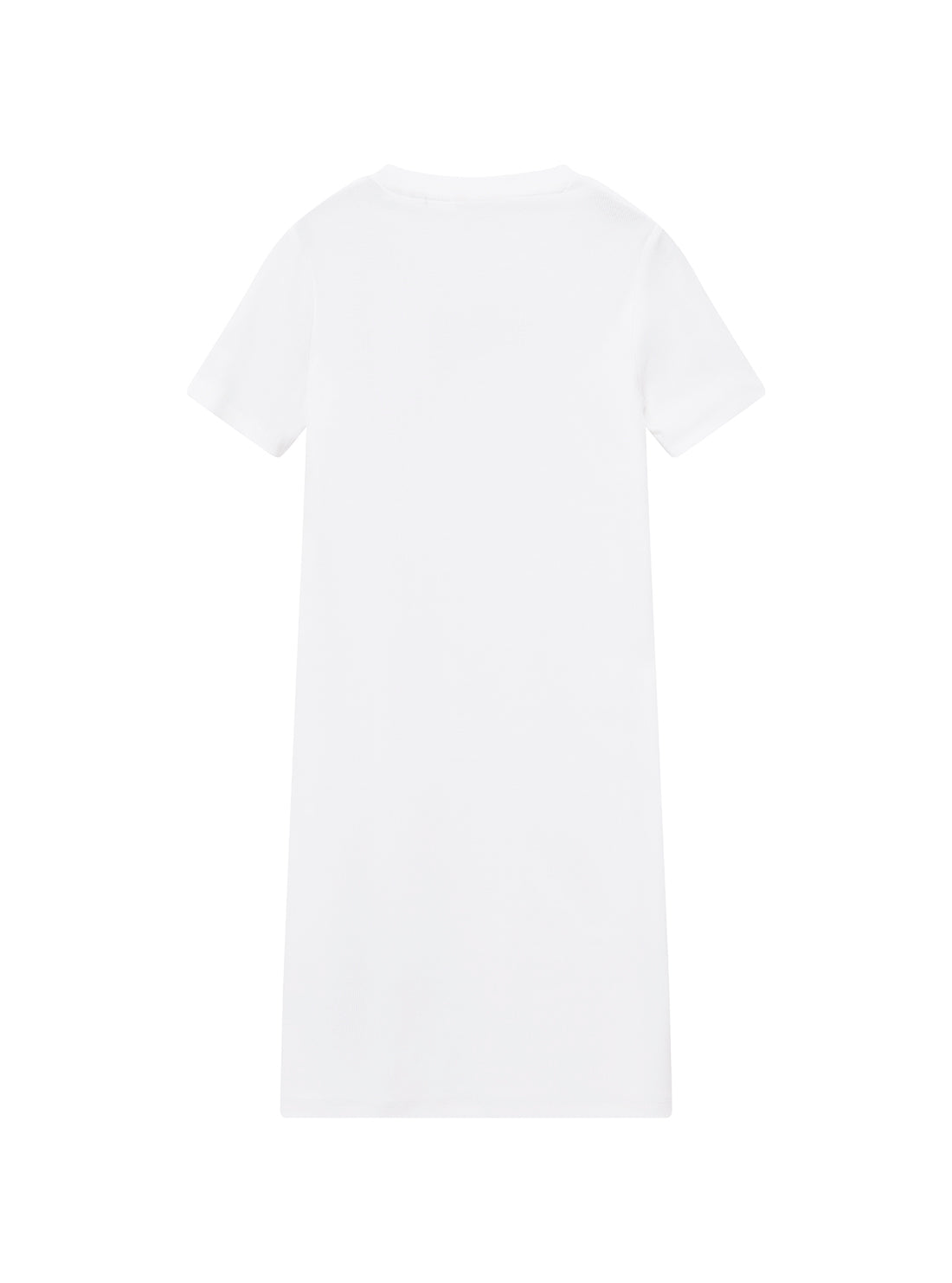 GUESS Kids White Rib Short Sleeve Dress (7-16) J5YK11KBZP4 Back View