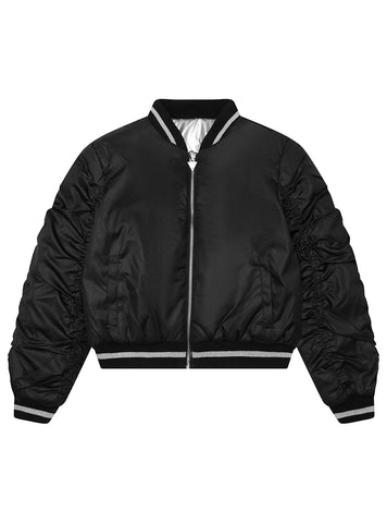 GUESS Kids Black Reversible Padded Bomber Jacket (7-16) Front View