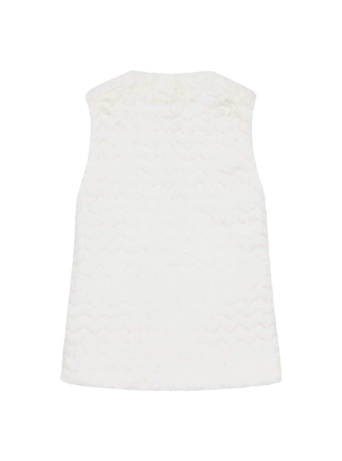 GUESS Kids White Faux Fur Sleeveless Vest (7-16) J5YN05WAX80 Back View