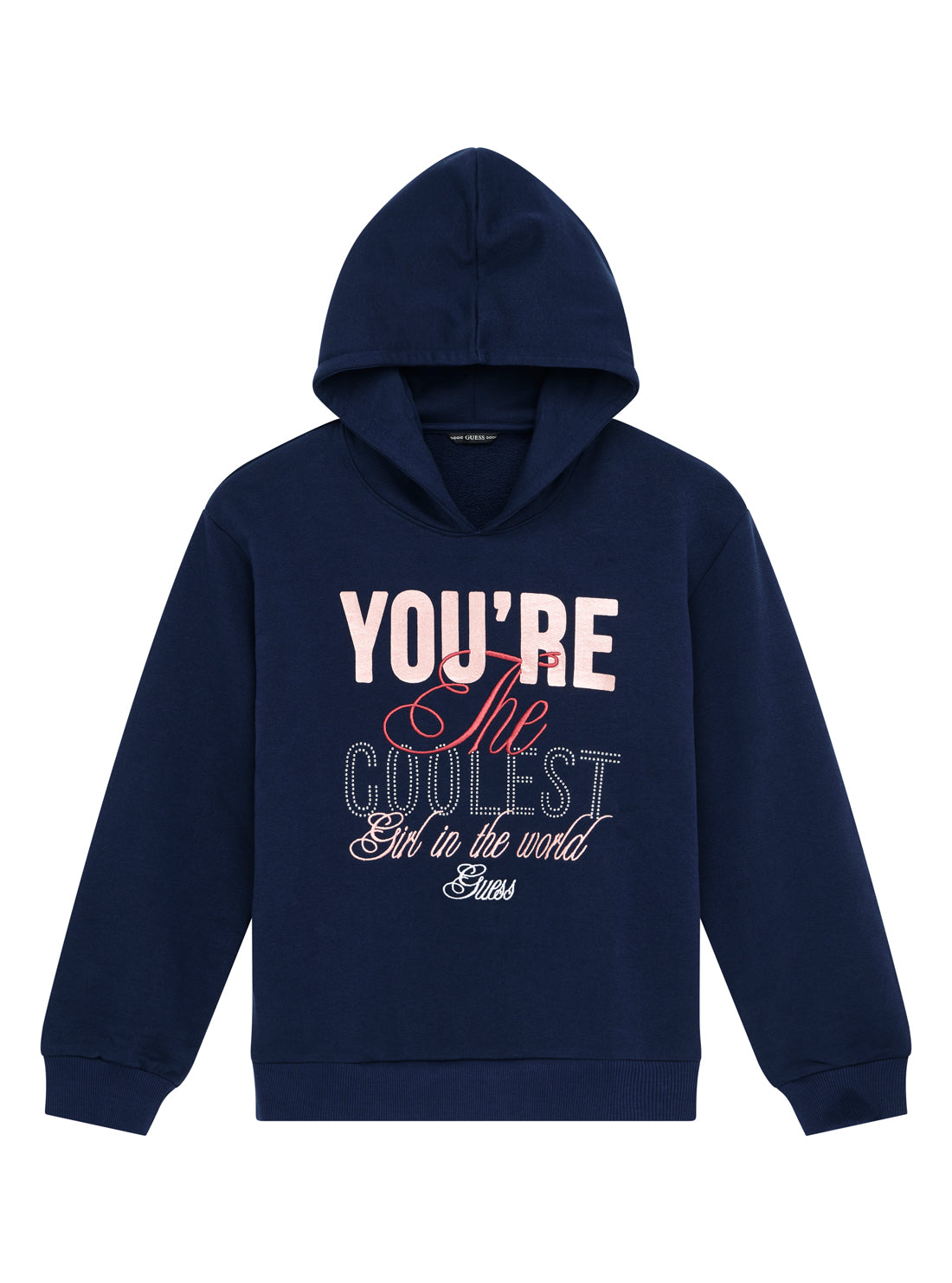 GUESS Kids Blue Long Sleeve Active Hooded Top (7-16) J5YQ06KA6R4 Front View