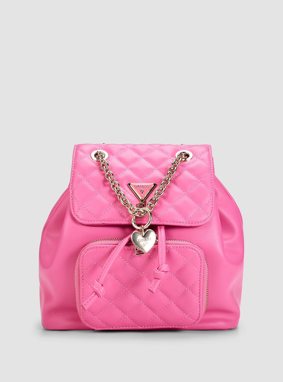 GUESS Kids Pink Quilted Backpack J5YZ04WGT10 Front View