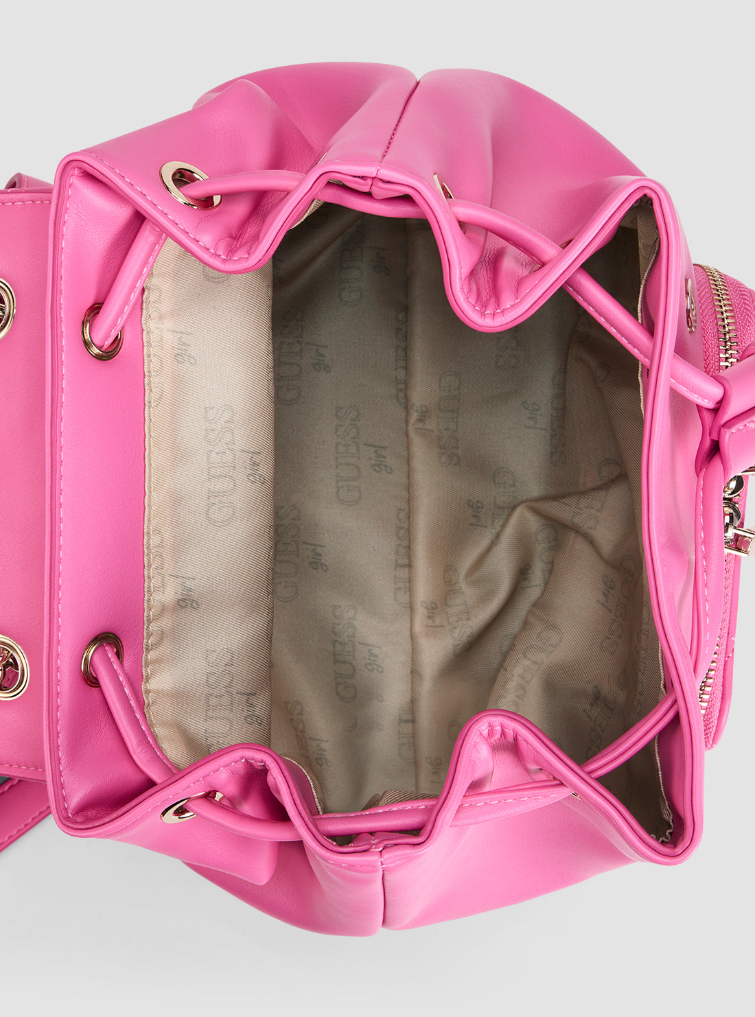 GUESS Kids Pink Quilted Backpack J5YZ04WGT10 Front Side View