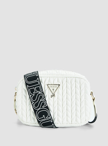 GUESS Kids White Quilted Camera Bag J5YZ08WHEG0 Front View