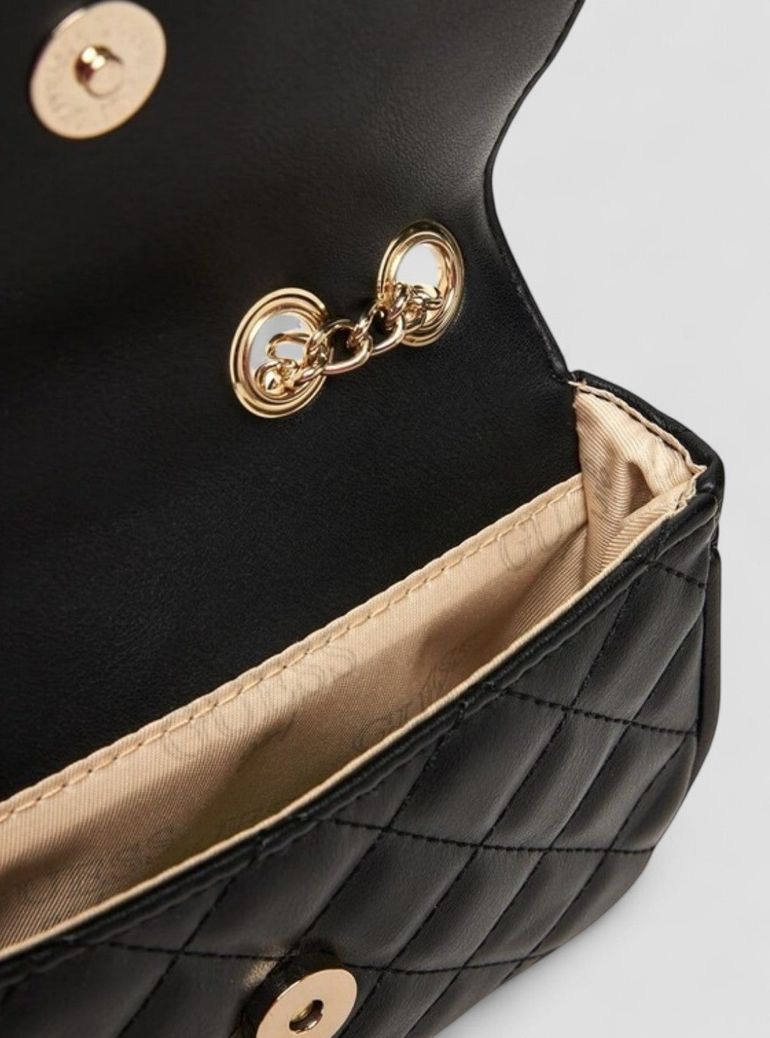 GUESS Kids Black Mini Convertible Crossbody Bag J5YZ17WGT10 Inside View