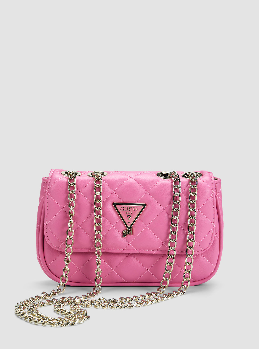 GUESS Kids Pink Mini Convertible Crossbody Bag J5YZ17WGT10 Front View