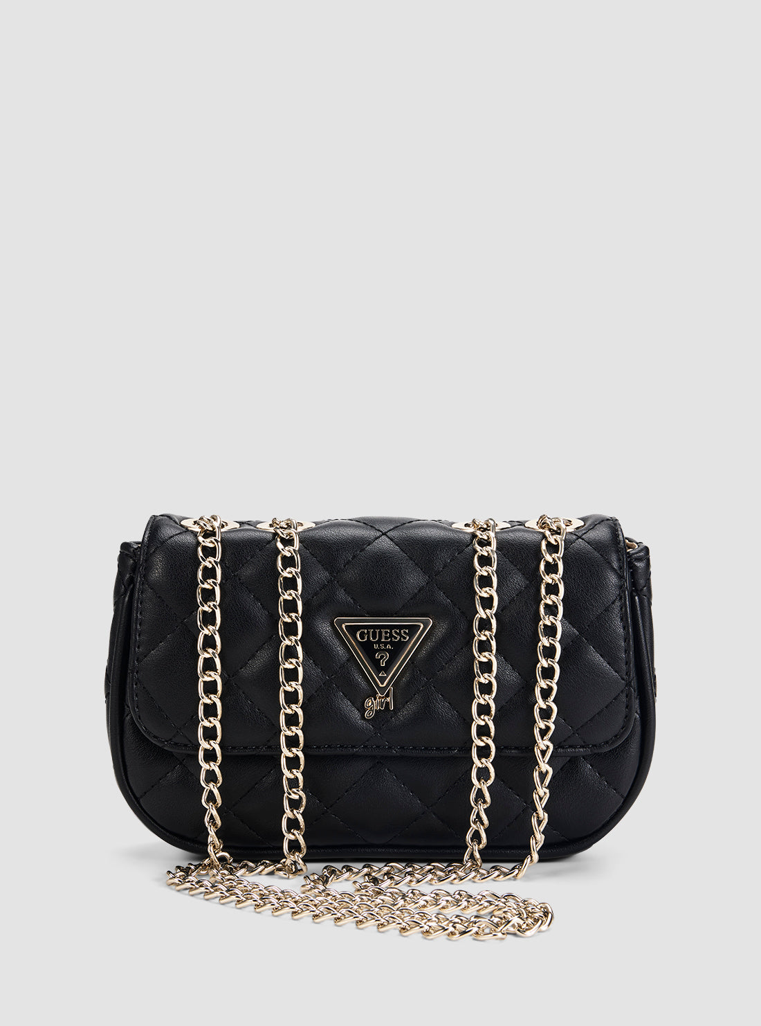 GUESS Kids Black Mini Convertible Crossbody Bag J5YZ17WGT10 Front View