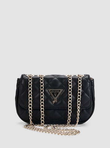 GUESS Kids Black Mini Convertible Crossbody Bag J5YZ17WGT10 Front View