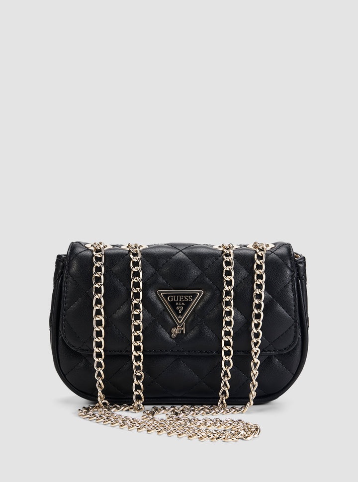 GUESS Kids Black Mini Convertible Crossbody Bag J5YZ17WGT10 Front View