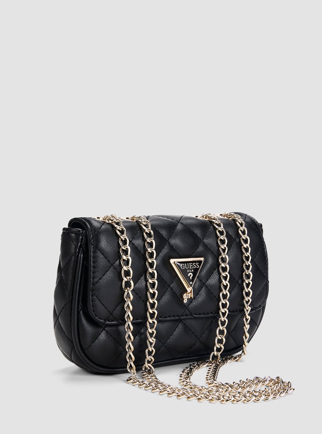 GUESS Kids Black Mini Convertible Crossbody Bag J5YZ17WGT10 Front Side View