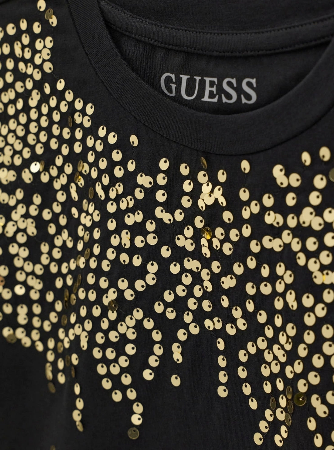 GUESS Kids Black Sequin Batwing T-Shirt (7-16) J6BI10K5787 Detail View