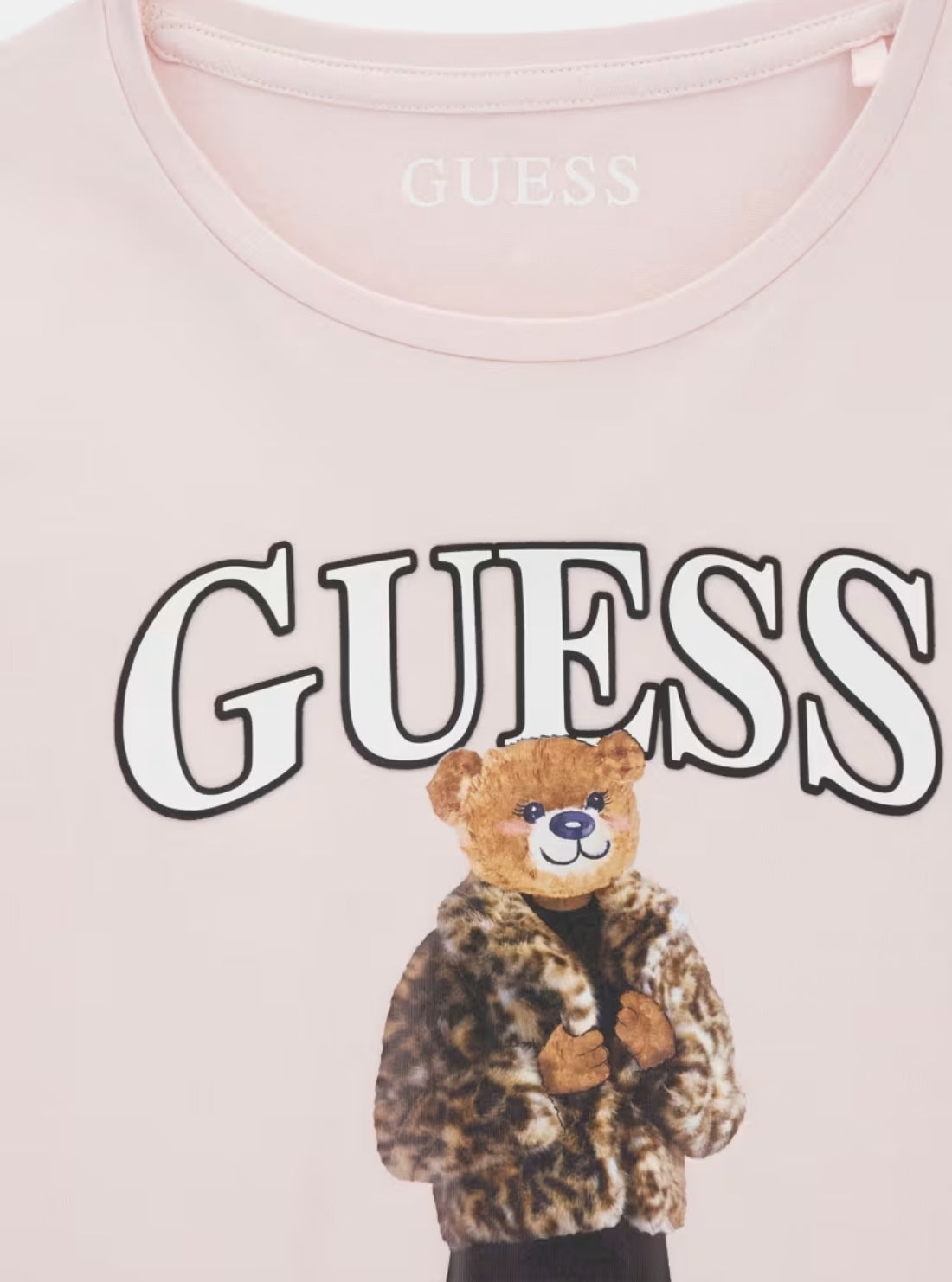 GUESS Kids Pink Long-Sleeve Graphic Bear T-Shirt (7-16) J6BI11K5790 Detail View