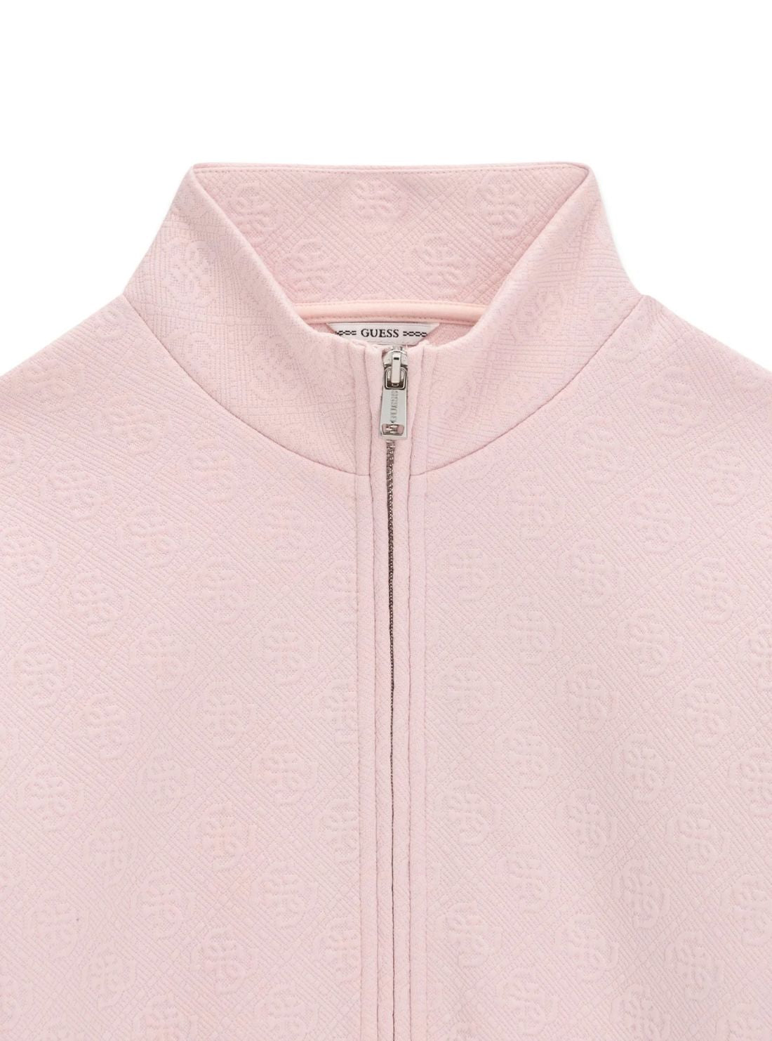 GUESS Kids Pink 4G Jacquard Zip-Up Jacket (7-16) J6BQ01K6082 Detail View