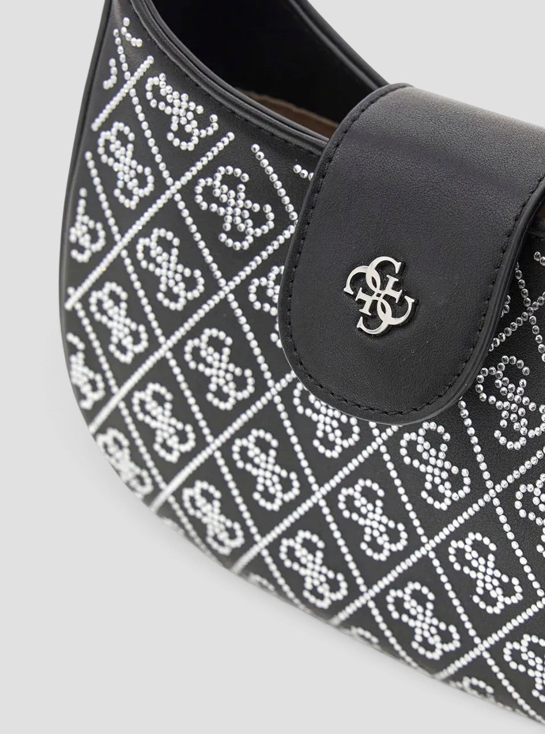 GUESS Kids Black 4G Crystal Mini Hobo Bag J6BZ34W4046 Detail View