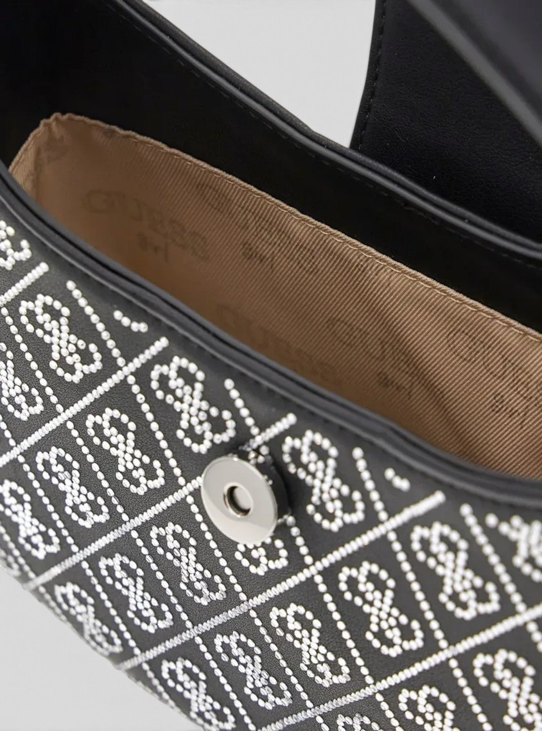 GUESS Kids Black 4G Crystal Mini Hobo Bag J6BZ34W4046 Detail View