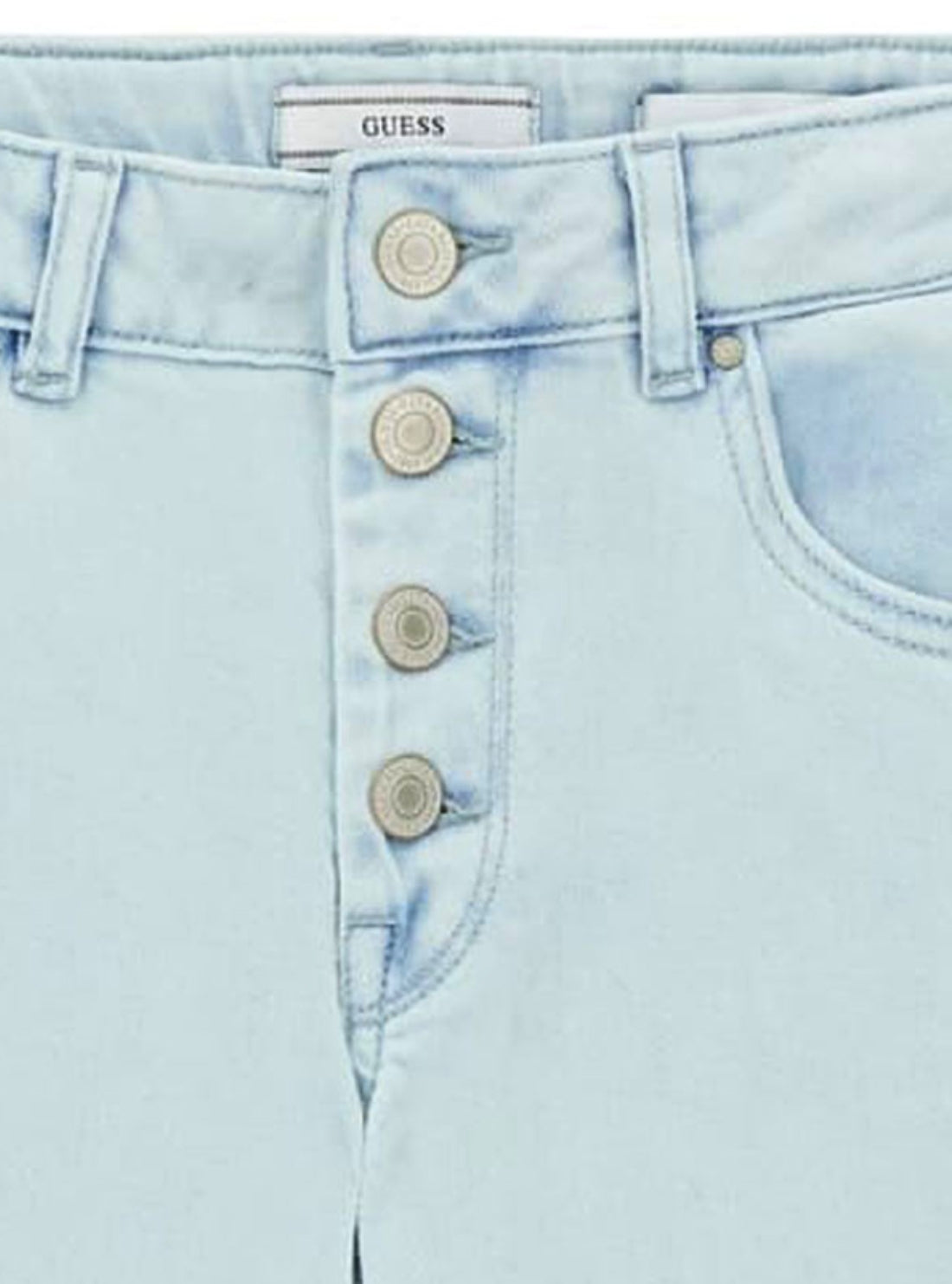GUESS Kids Light Wash Regular Fit Tencel Rigid Denim Jeans (7-16) J6GA04D8260 Detail View